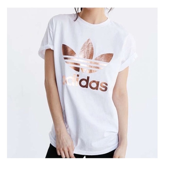adidas Tops - Adidas tee with rose gold logo